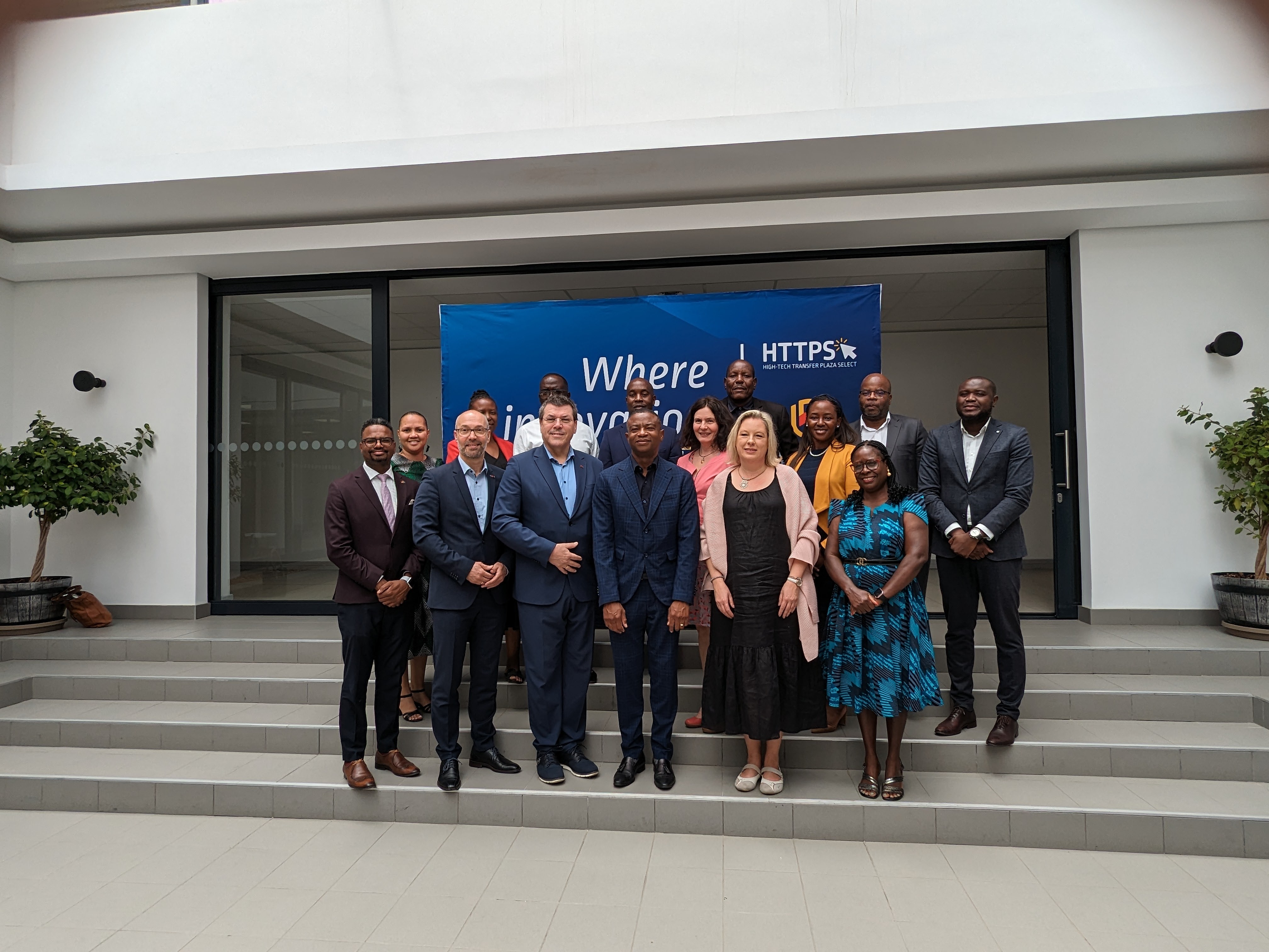 DHBW delegation pictured with NUST Management and staff who attended the meeting during the DHBW visit to NUST. 