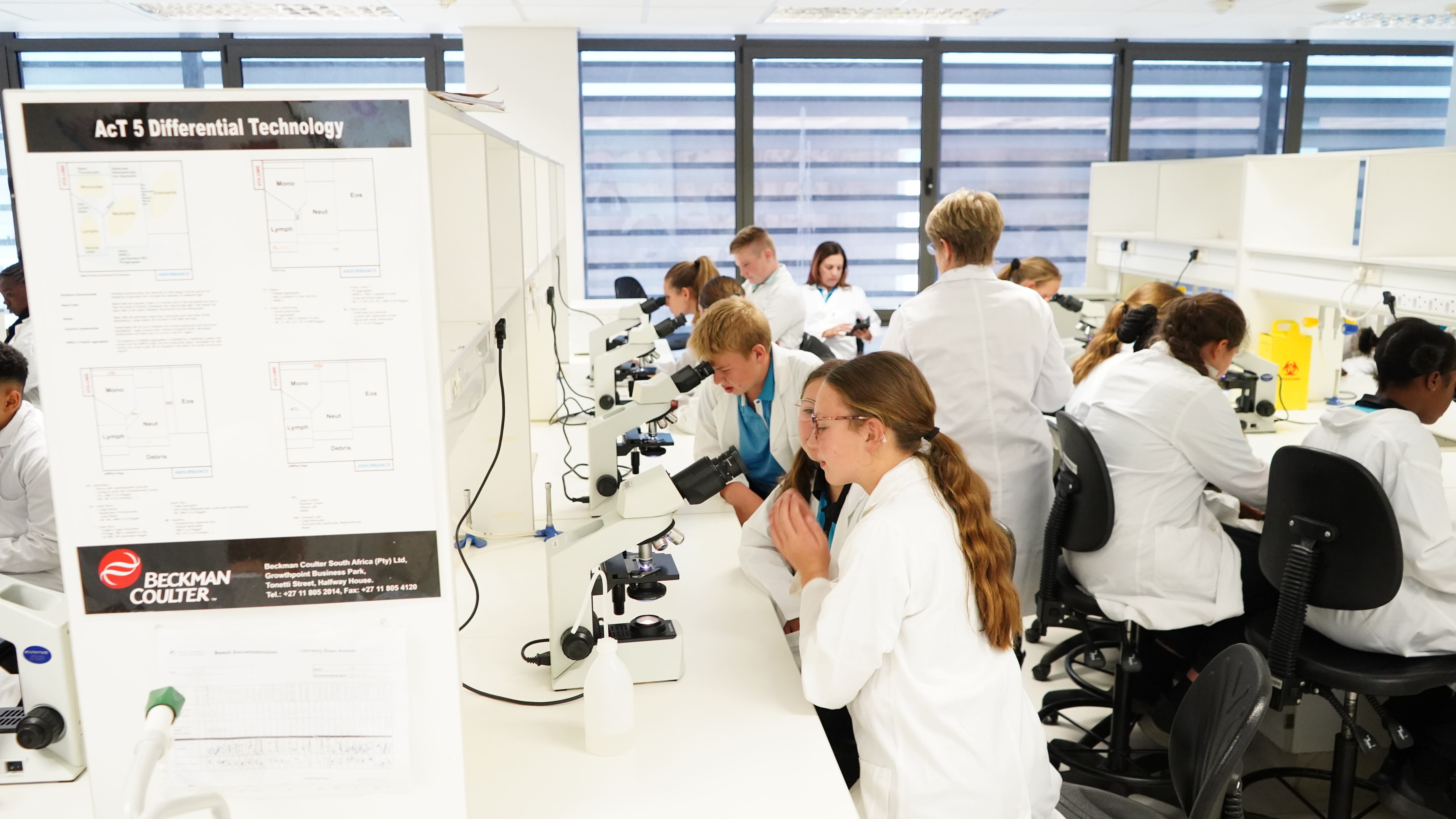 Kids in lab at NUST Namibia