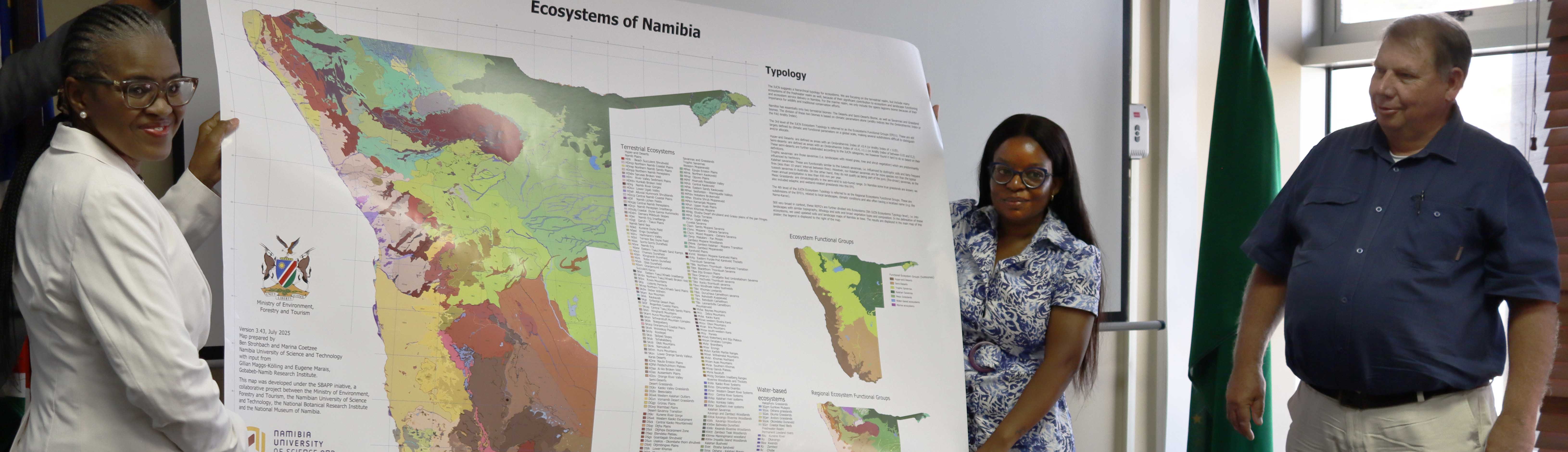 Minister and Prof Ben with Map