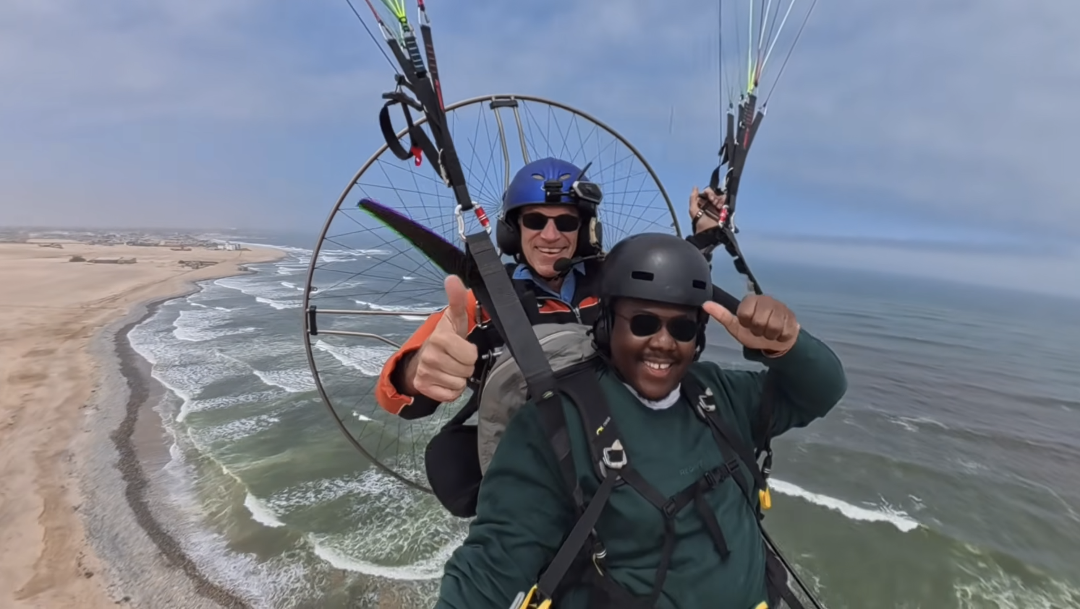 Prof Hannes with Student in air