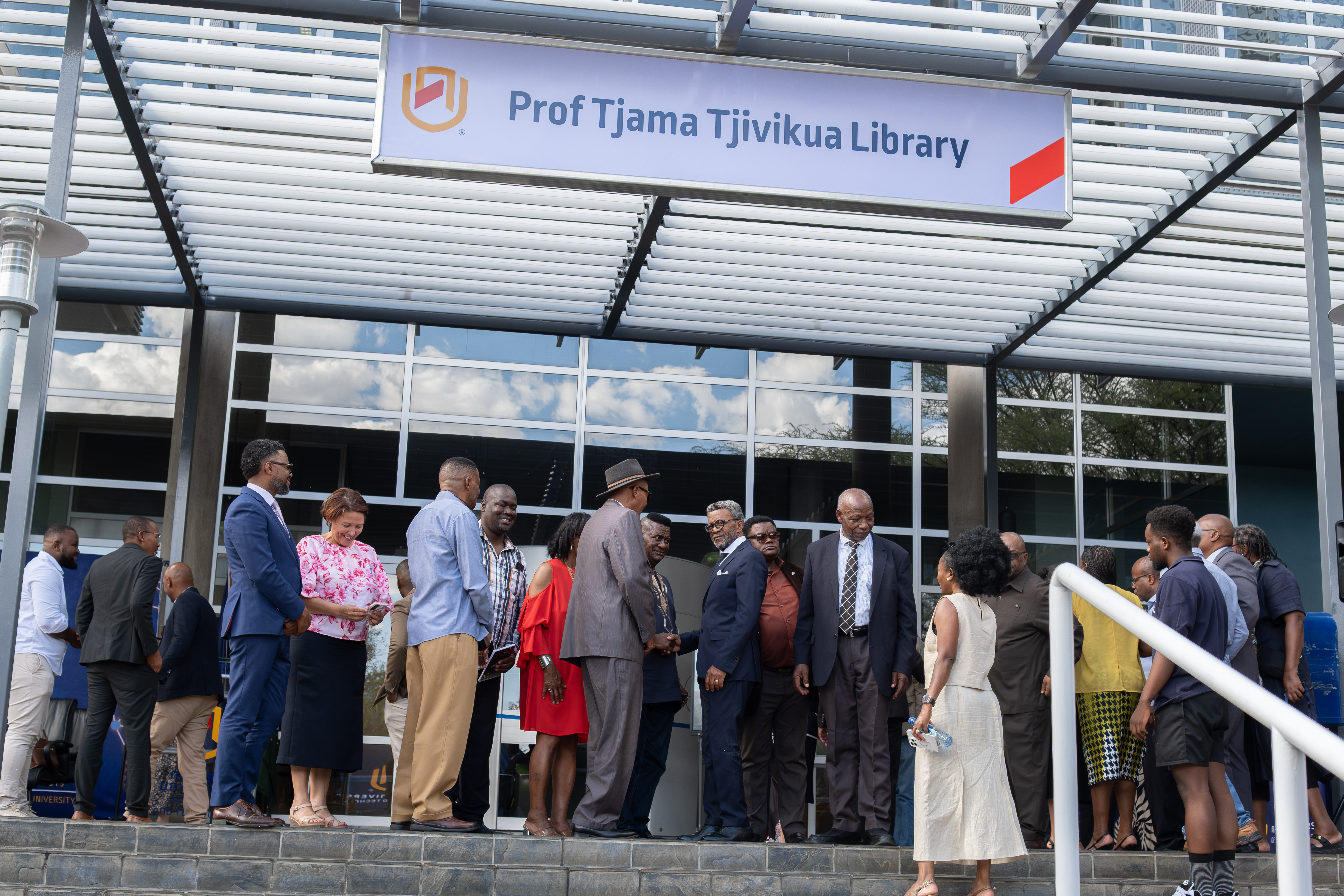 In front of new library