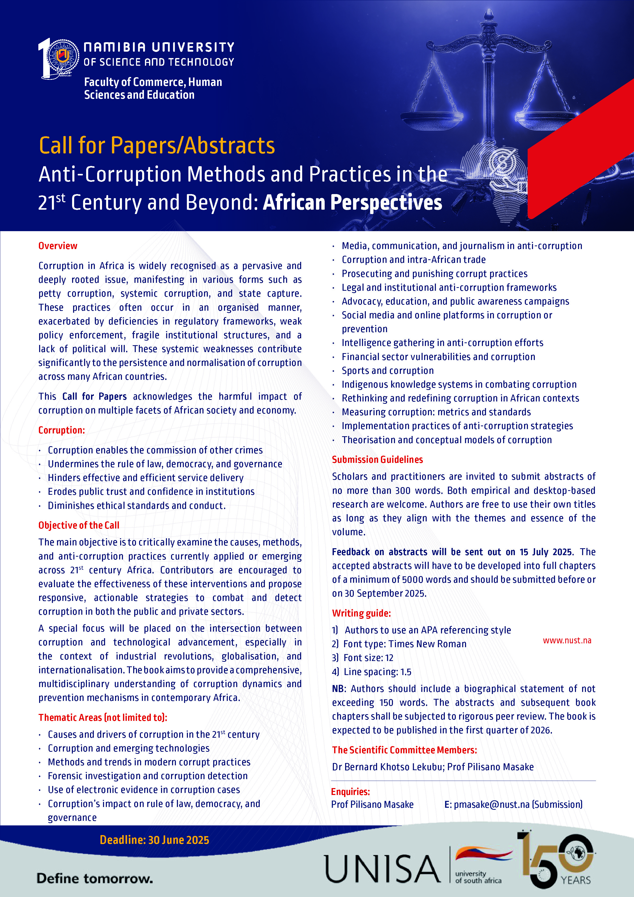 Call for Papers/Abstracts Anti-Corruption Methods and Practices in the 21st Century and Beyond: African Perspectives