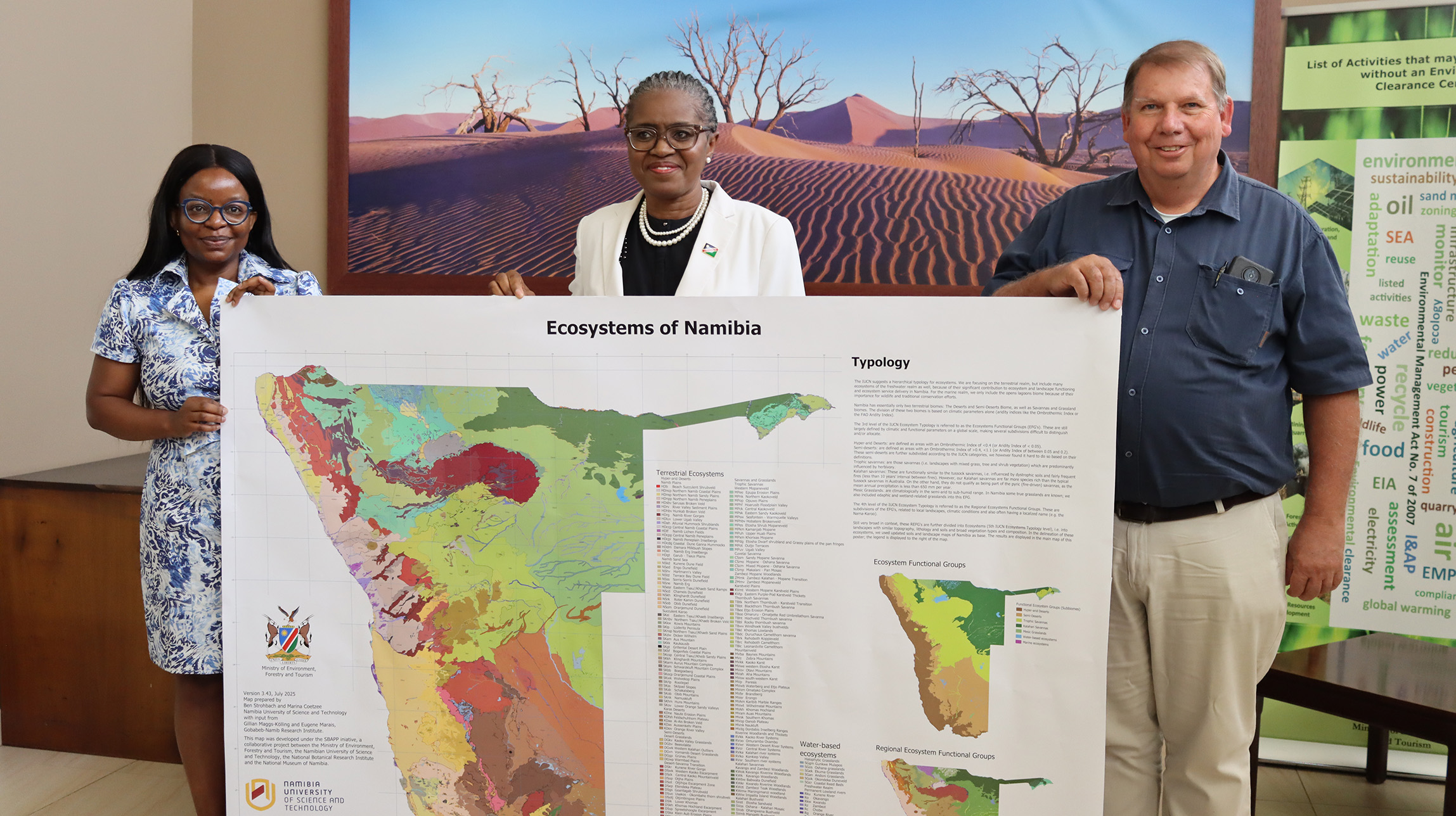 Minister and Prof Ben with Map