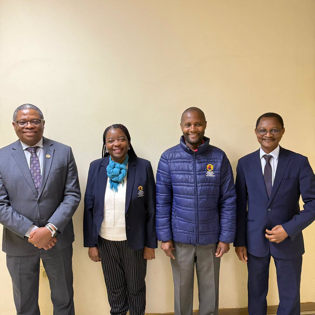 Dumisani Masilela, Executive Secretary of the Southern African Customs Union (SACU), Prof Efigenia Semente, Executive Dean, Faculty of Commerce, Human Sciences and Education, Lameck Odada, Lecturer, Development Finance, Abed Iyambo, SACU Senior Office Manager