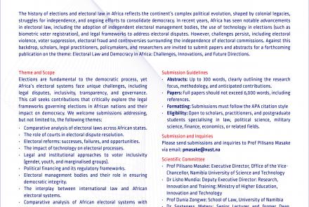 Call for Papers/Abstracts Electoral Law and Democracy in Africa