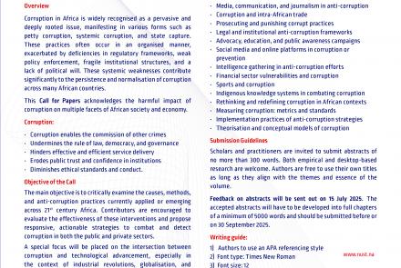 Call for Papers/Abstracts Anti-Corruption Methods and Practices in the 21st Century and Beyond: African Perspectives