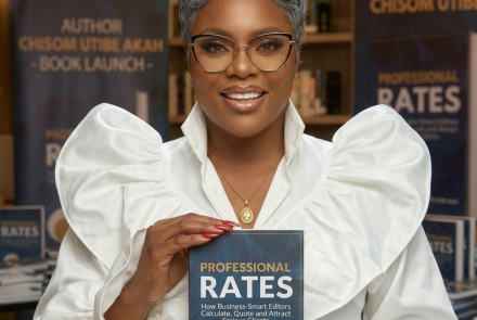 Chisom Utibe Akah with her book